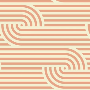 Geometric zen garden stripe (Orange, Wide, Horizontal)