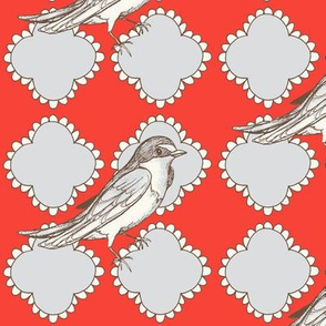 Quatrefoil with Birds variation No. 2