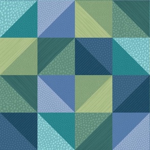 Patchwork Quilt Blue Green