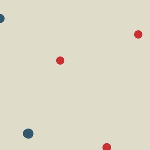 Airy Red And Blue Dots On Cream - large
