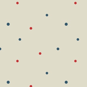 Airy Red And Blue Dots On Cream - medium