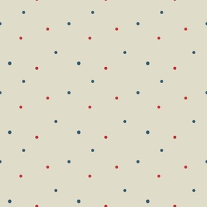 Airy Red And Blue Dots On Cream - small