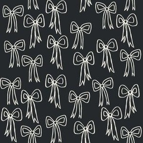 Boho Ribbons and Bows -  Small Scale - in Black and White