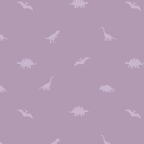 Light lilac small dino silhouettes  on darker lilac