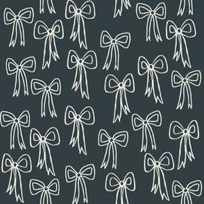 Boho Ribbons and Bows -  Small Scale - in Navy and White