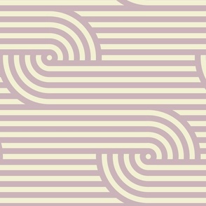 Geometric zen garden stripe (Purple and Light Yellow, Wide, Horizontal, L)