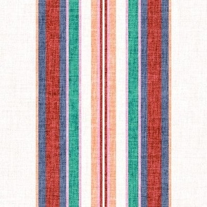 Maggie Vertical Stripe Spring rainbow mix pink red blue green LARGE SCALE