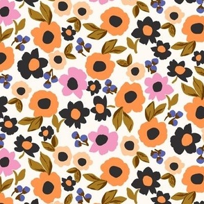 Retro floral in pumpkin pink-12