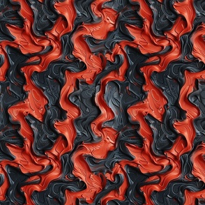 Van Gogh Inspired Red and Black Impasto Swirls