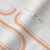 Lined ovals peach on white