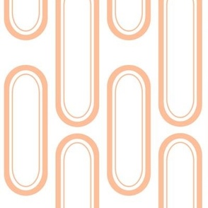 Lined ovals peach on white