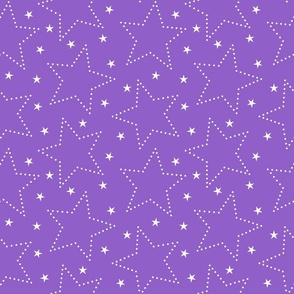 Magical starry night sky in purple