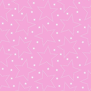 Magical starry night sky in pink