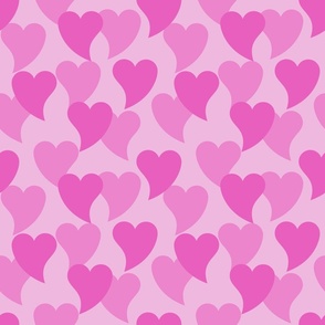 Lovely hearts with pink background