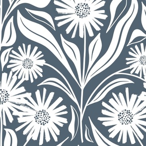 chalky daisies solid leaves large scale