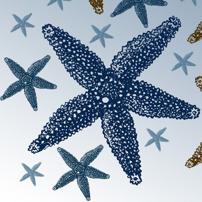 Blue and Gold Starfish