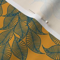 300-Flowing Leaf- Deep- Bright Sunny Contrast Interior Decor wallpaper
