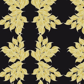 Flowing-Leaf--Deep Yellow Honey Leaf Interior Wallpaper