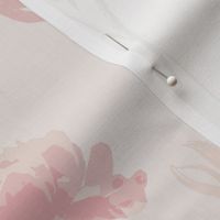 (M) Couple of Peony Stems | Soft Muted Vintage Pink and Cream White | Medium Scale
