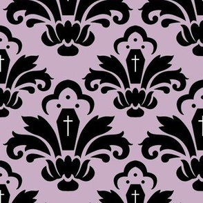 Rococo Coffin Damask in Pastel Pink