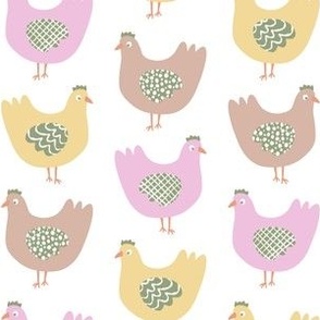 Easter spring chickens cute simple happy pastel chickens