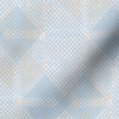 Pale textured geometric pattern, light gray and blue background.