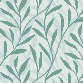 Trailing Leaves in Muted Teal - small