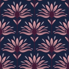 Radiant Blossom - Navy