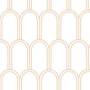 Long line arches peach on white