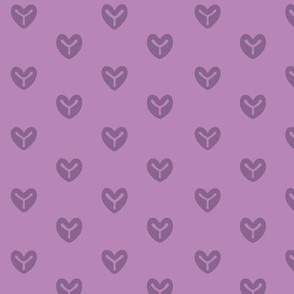 Foxy Hearts Small - Purple Monochrome Blender Print