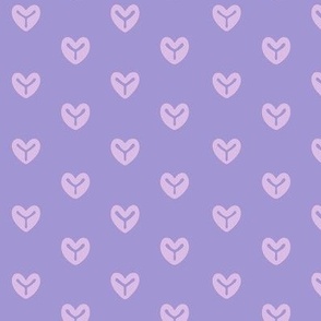 Foxy Hearts Small - Lilac Monochrome Blender Print