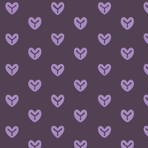 Foxy Hearts Small - Dark Gray and Purple Blender Print