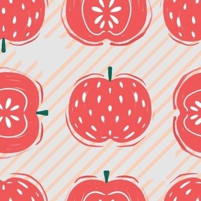 Block print  style big Apples