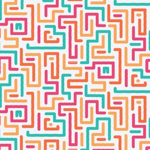 (M)Vermicular geometric squiggles in bright 80s summer colours
