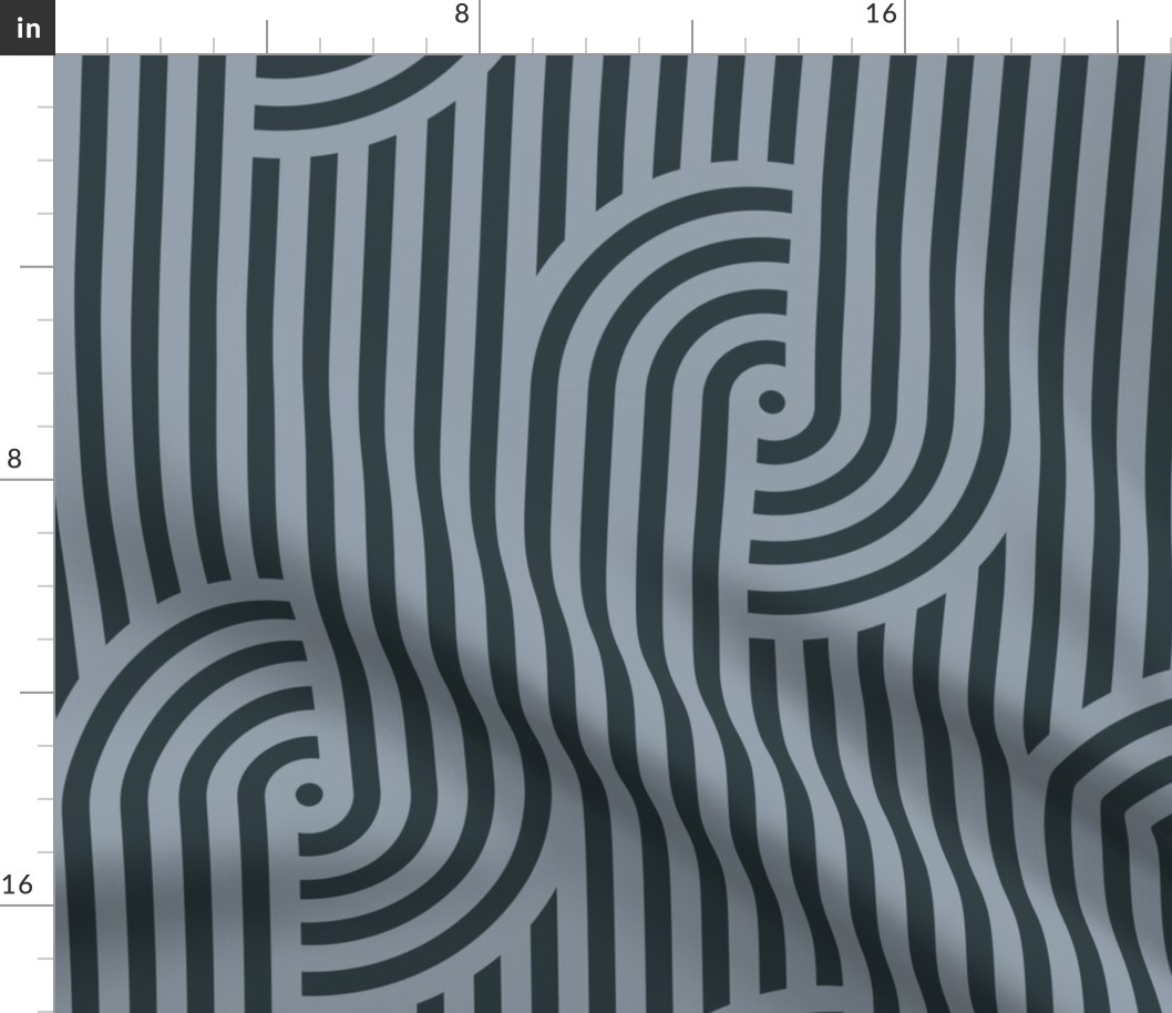 Geometric zen garden stripe (Dark Gray, Wide, Vertical)