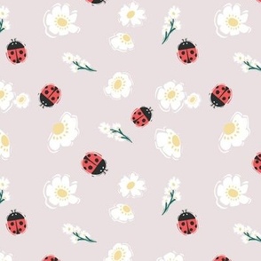 Daisy & Ladybug Meadow In baby pink