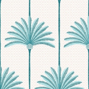 palm stripes with texture/custom aqua blue/large