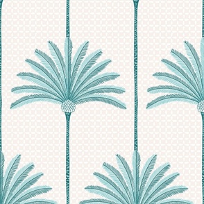 palm stripes with texture/custom teal blue/large