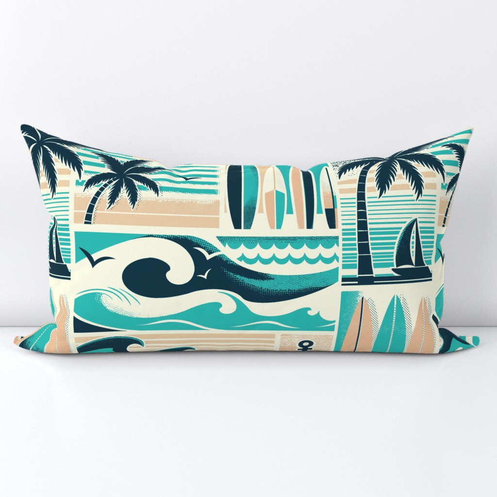 Retro Summer Surf Beach Print