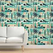 Retro Summer Surf Beach Print