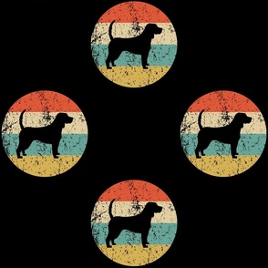 Retro Beagle Dog Icon Repeating Pattern Black