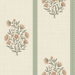 (L) Mughal with green decorative vertical border - vintage 