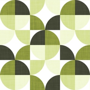 midcentury modern geometric with linen texutre - moss green