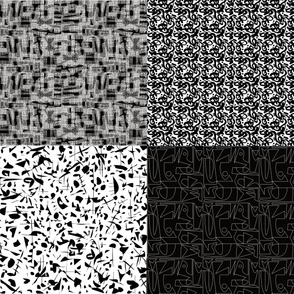 quilt one yard fat quarters collection tribal mid century modern black and white 