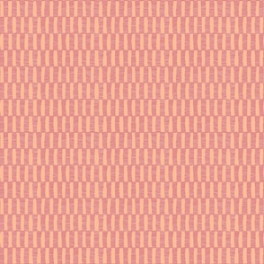 Minimalist geometric textured check in peach fuzz and salmon pink