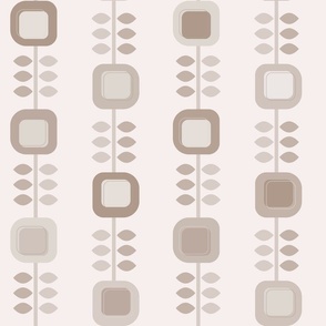 Medium / Geometric Flowers - Earthy - Neutral Colors - Muted Blush - Earth Tones - Earth Colors - Botanical - Floral - Retro - Floral - Abstract - Floral Vines - Minimalist