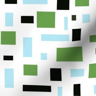 Kelly Green And Sky Blue Modern Squares