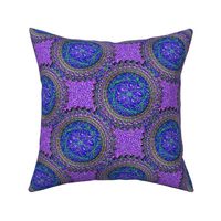 Sparkly Blue on Purple Dots Large Scale