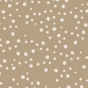 Beige Dots Hand-drawn and Scattered on a Warm Clay Background