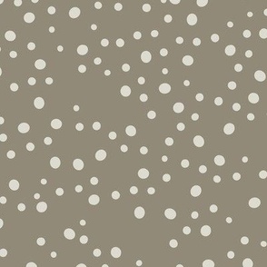 Light Taupe Dots Hand-drawn and Scattered on a Warm Taupe Background